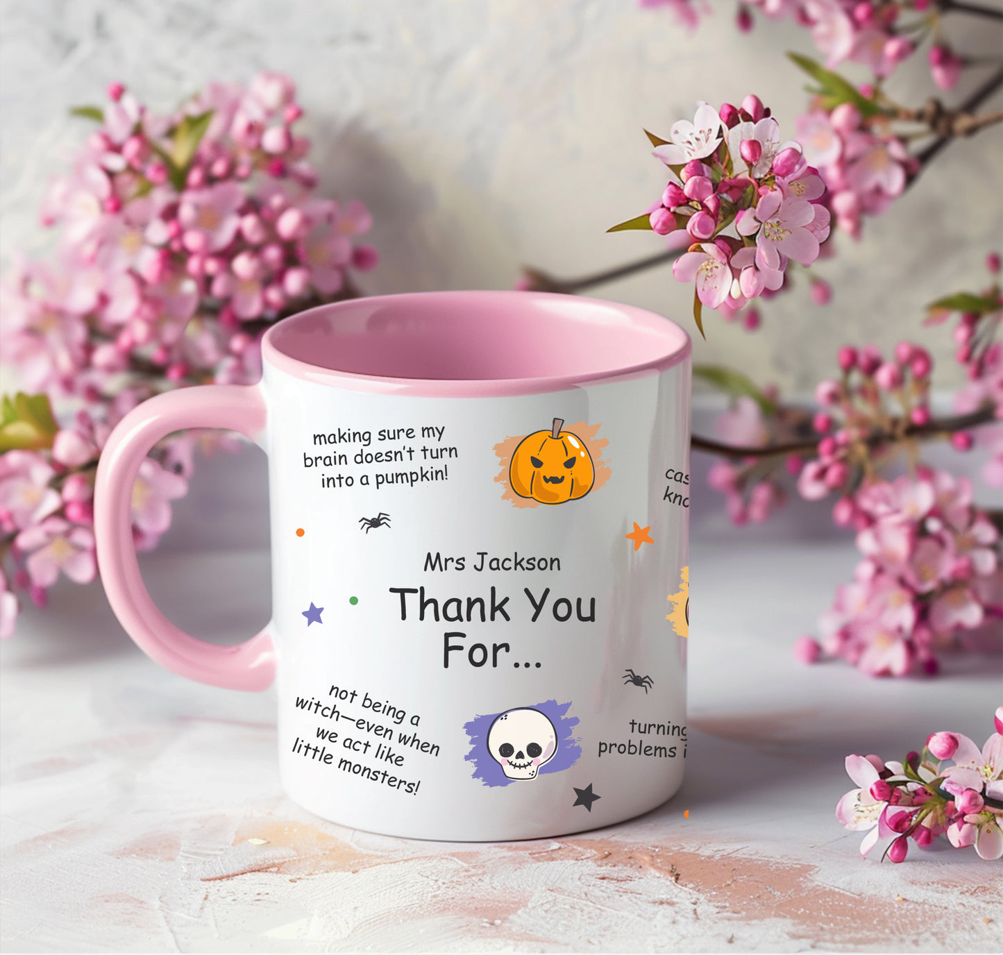 Personalized Halloween Teacher Mug - Two Tone