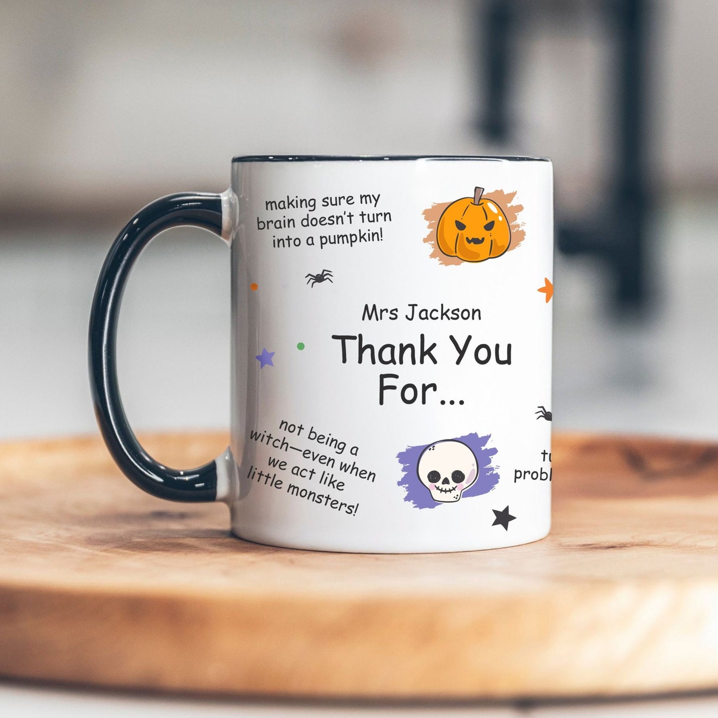 Personalized Halloween Teacher Mug - Two Tone