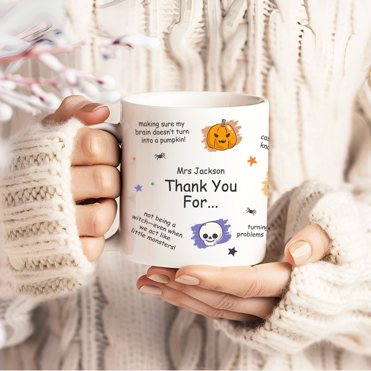 Personalized Halloween Teacher Mug