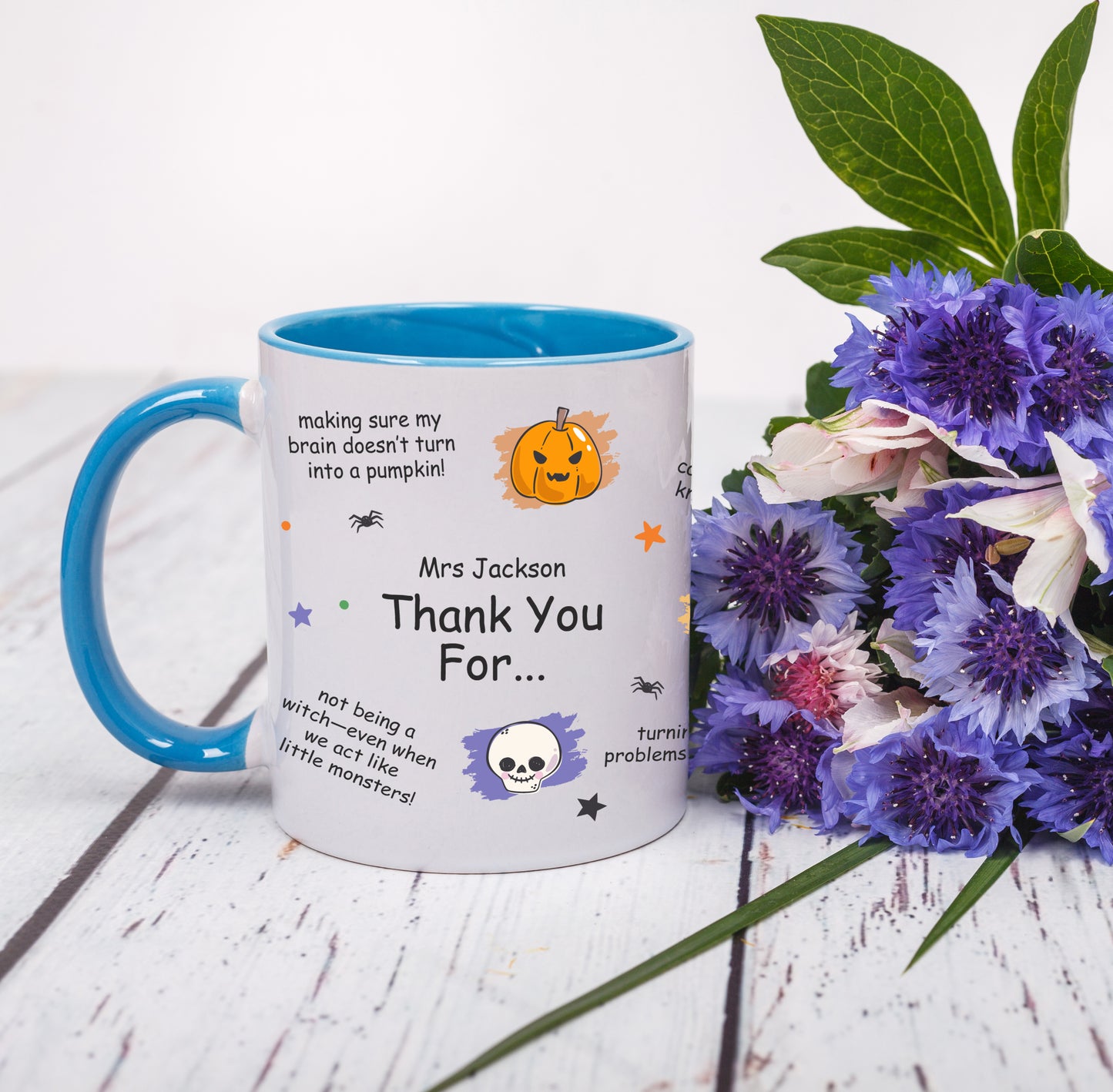 Personalized Halloween Teacher Mug - Two Tone