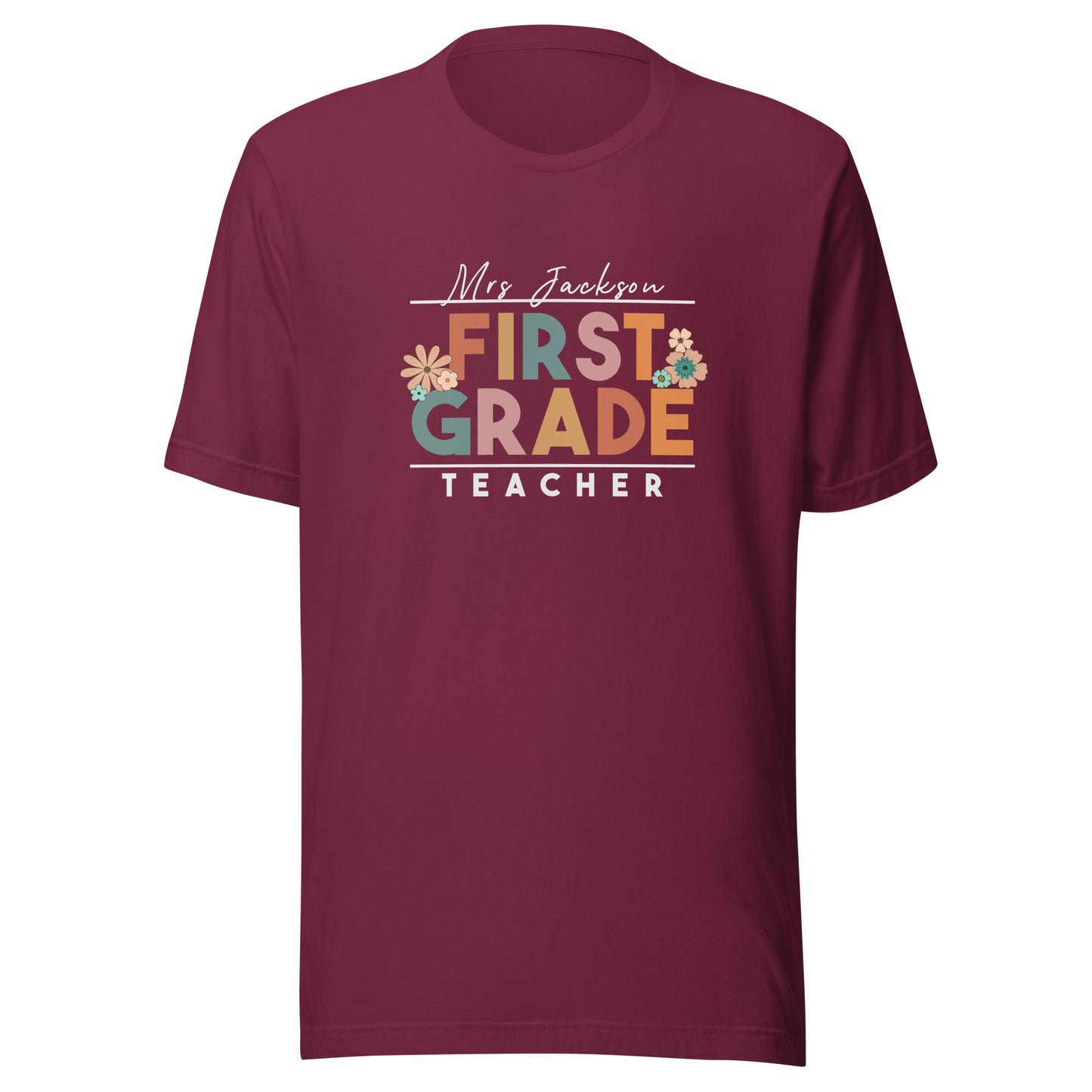 Personalized First Grade Teacher T-shirt