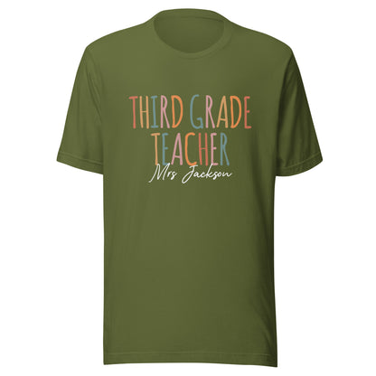 Personalized Third Grade Teacher T-shirt