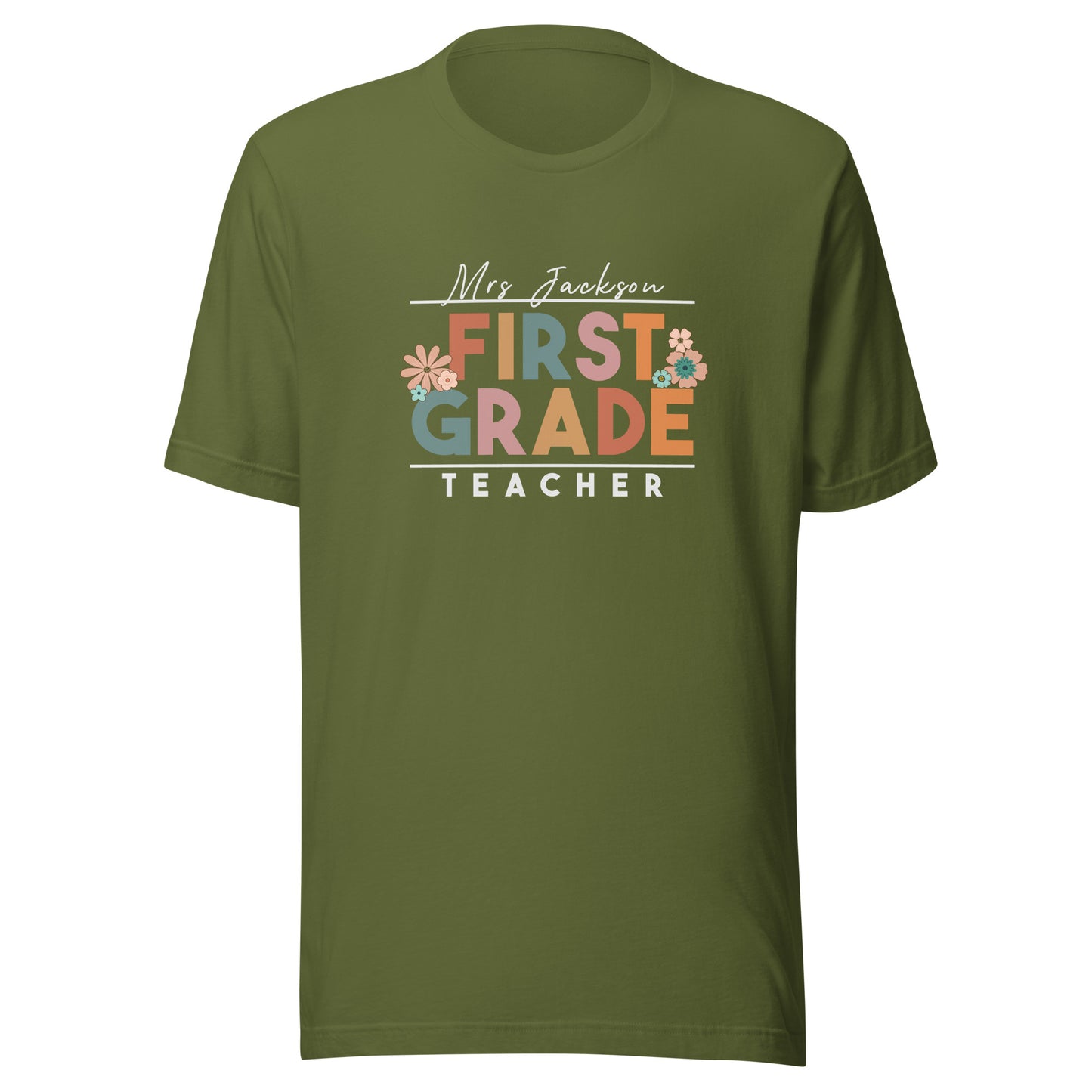 Personalized First Grade Teacher T-shirt