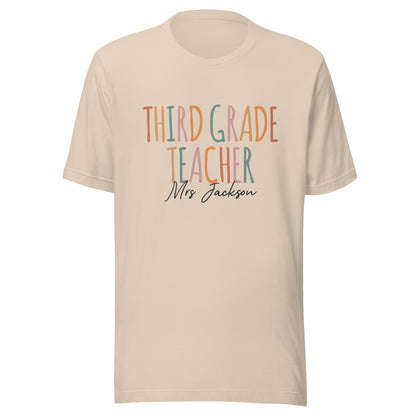 Personalized Third Grade Teacher T-shirt