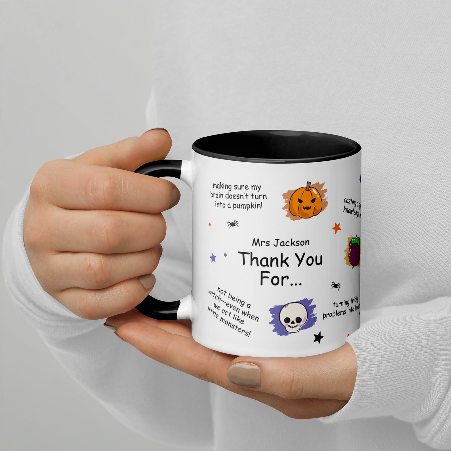 Personalized Halloween Teacher Mug - Two Tone