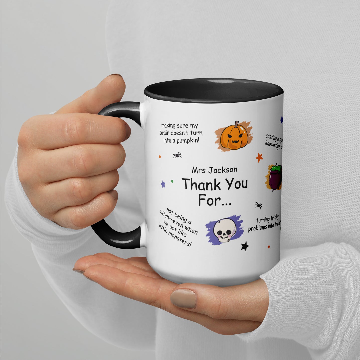 Personalized Halloween Teacher Mug - Two Tone