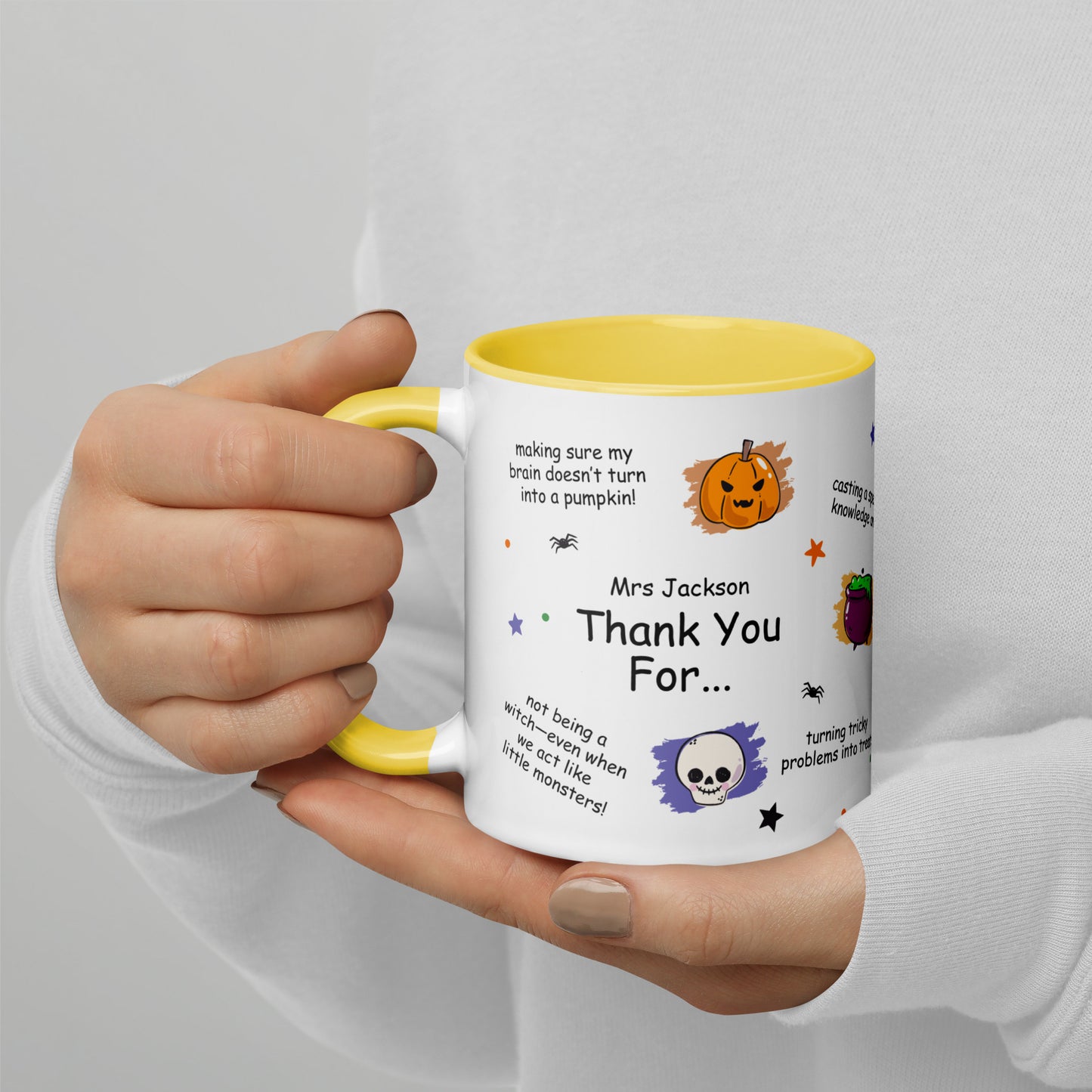 Personalized Halloween Teacher Mug - Two Tone